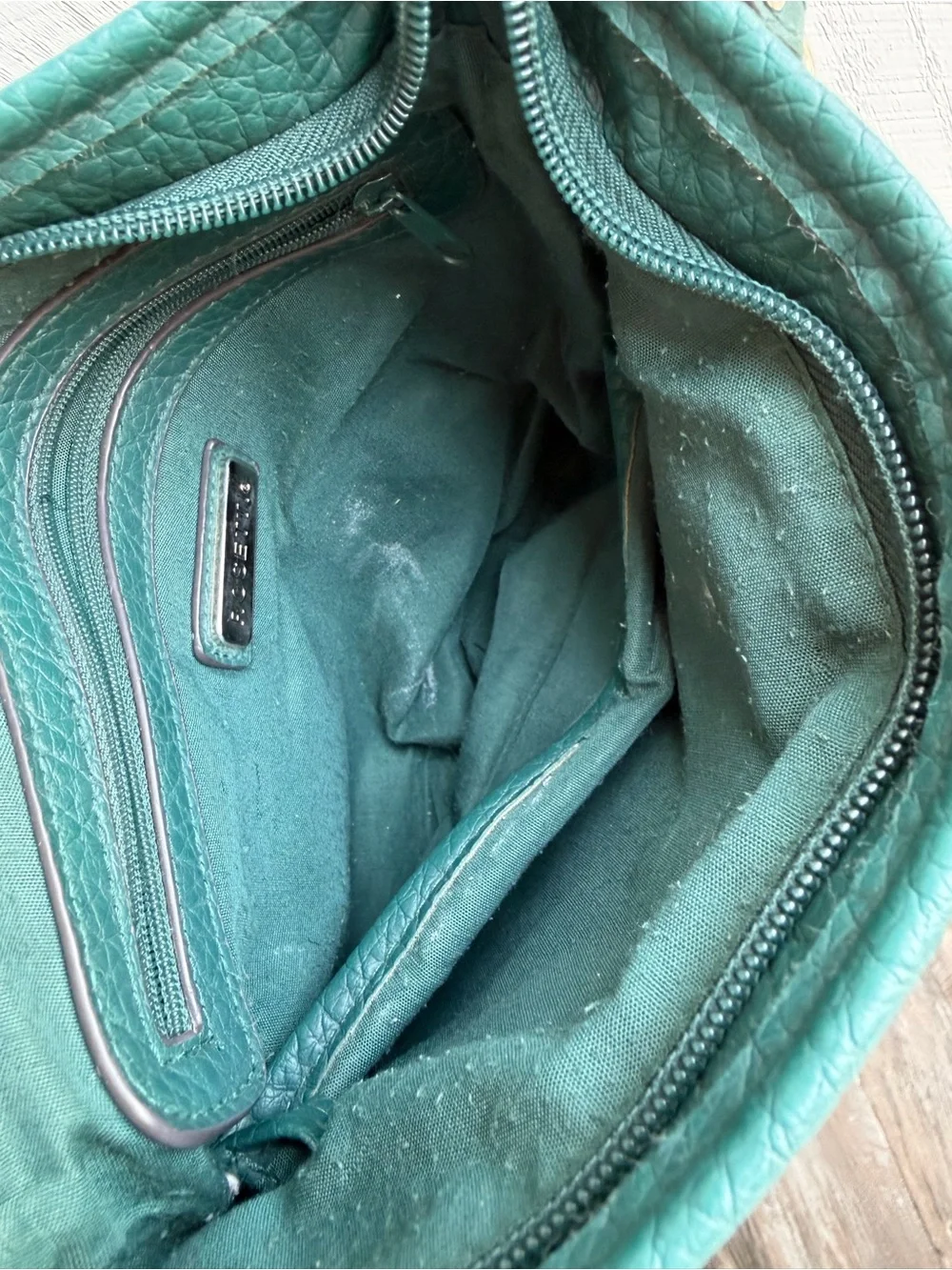 Rosetti Teal Green Crossbody Bag Faux Leather Y2K Boho Multi Pocket Purse